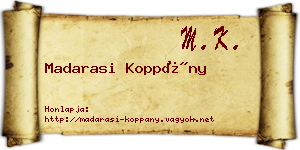 Madarasi Koppány névjegykártya
